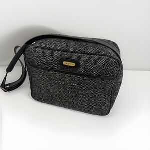 Vintage Sasson Shoulder Bag Tweed Messenger Laptop Luggage Travel Black/Gray